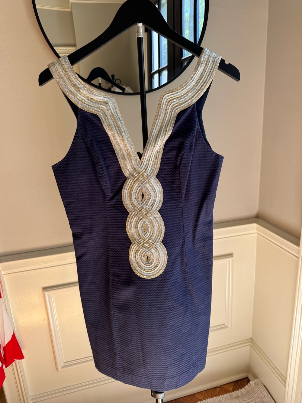 Lilly Pulitzer Navy Mini Dress with Gold Embellished Placket